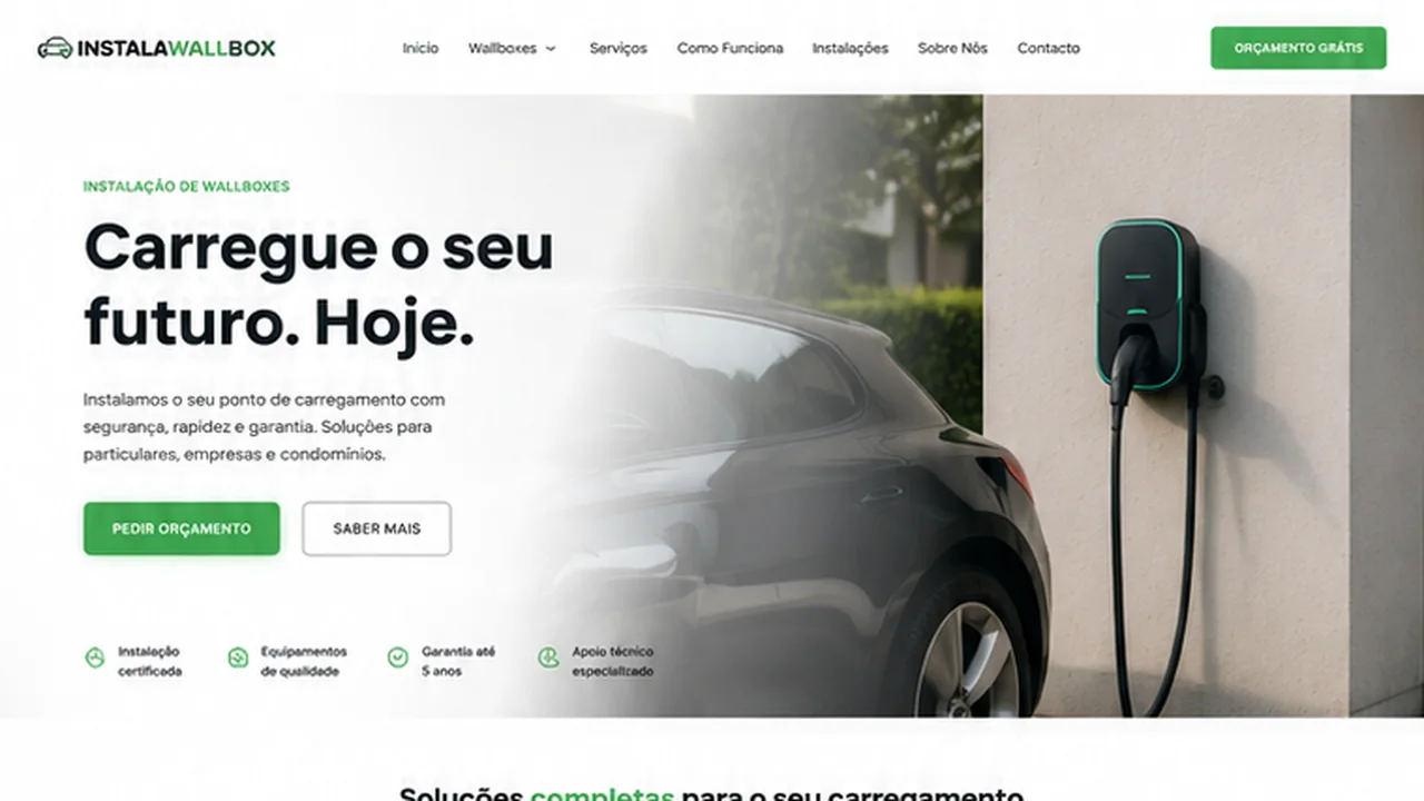 Área inicial do website InstalaWallbox