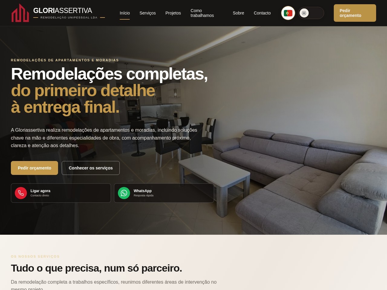 Captura externa do website Gloriassertiva, quando disponível